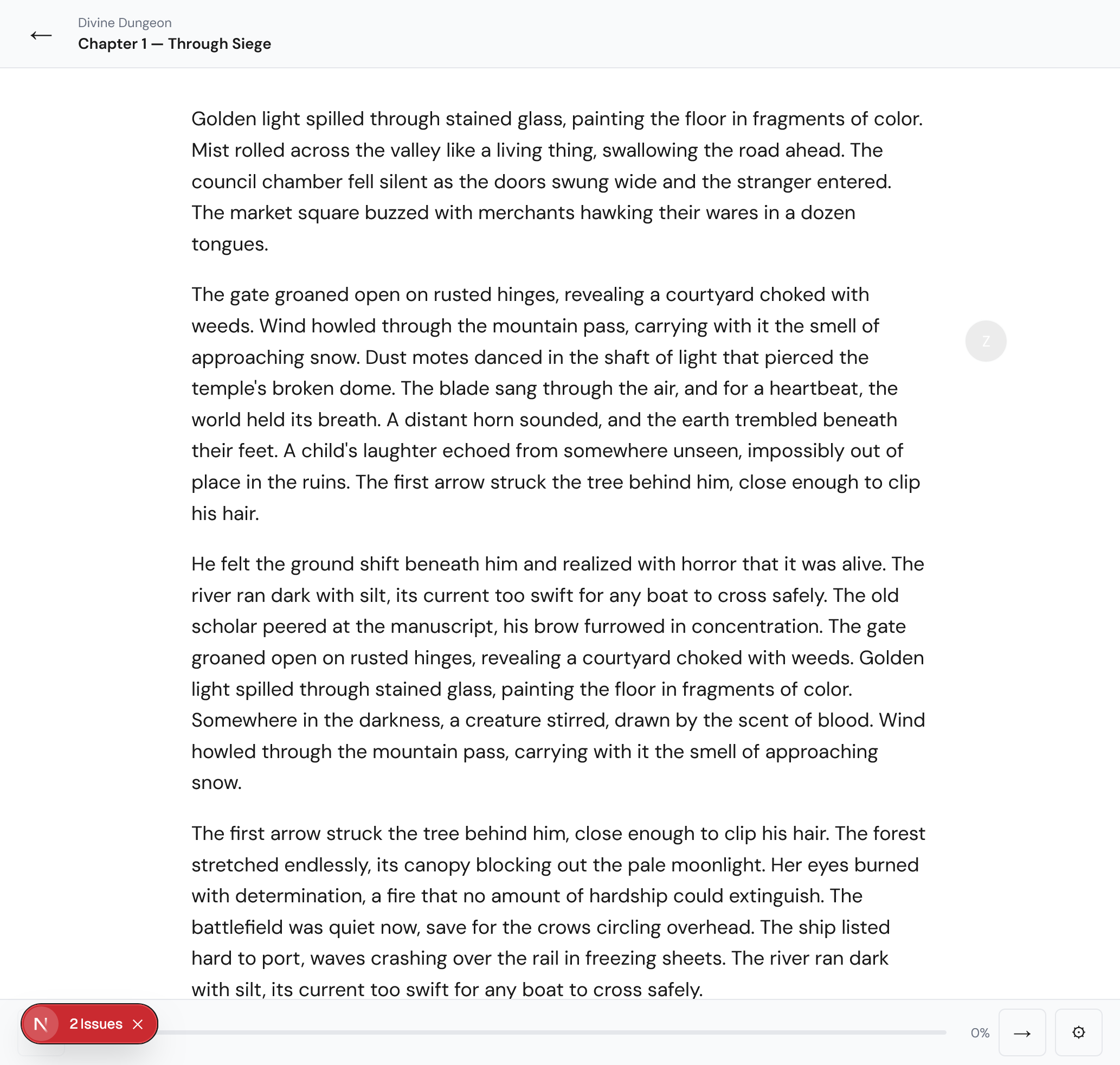 An Immersive Reading Experience - Light theme